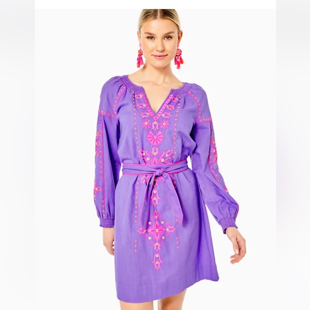 NWT: Lilly Pulitzer Cammie Long Sleeve Embroidery Beaded Dress